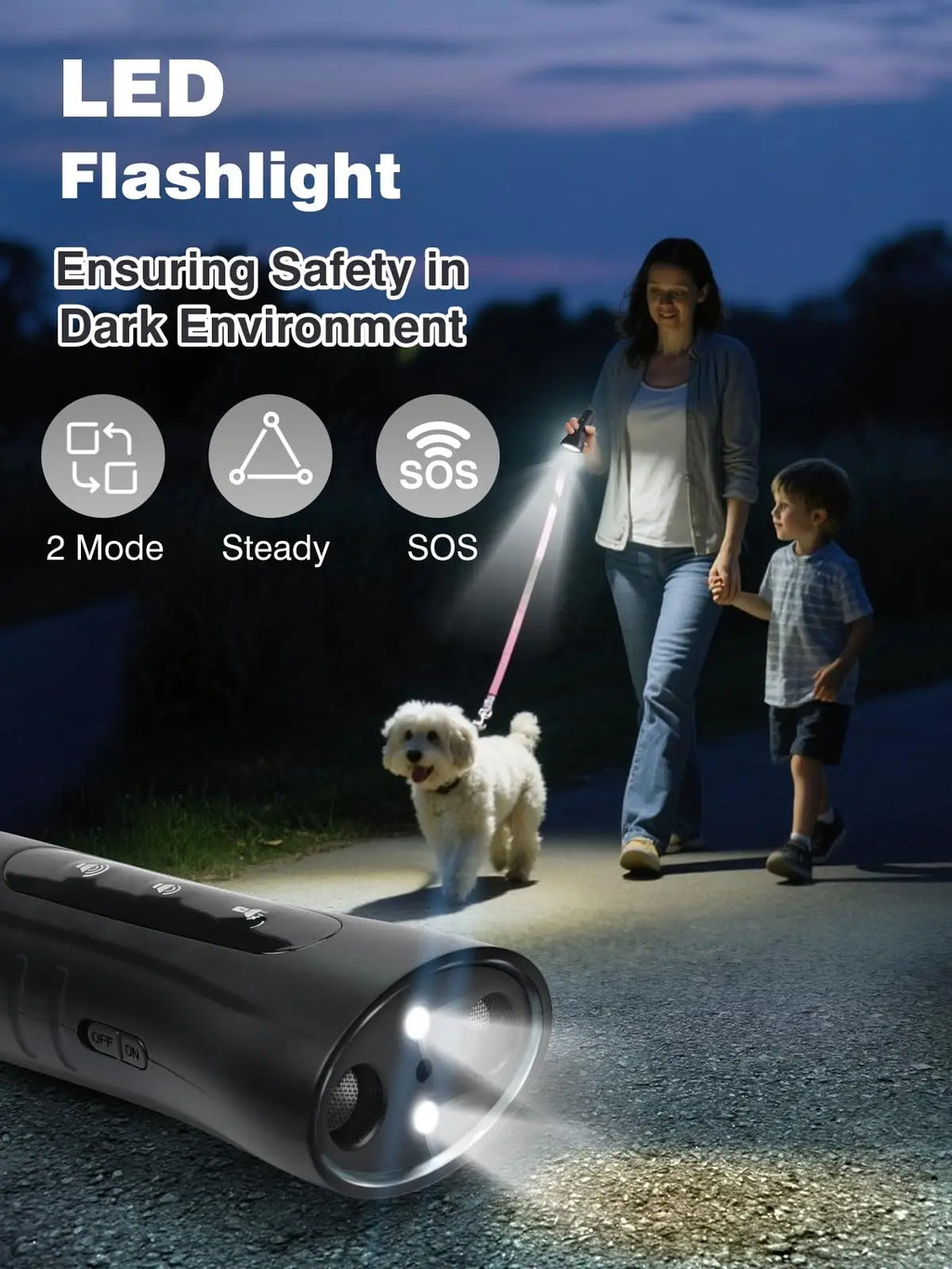 2025 Ultrasonic Dog Bark Deterrent – Rechargeable Training Device with LED