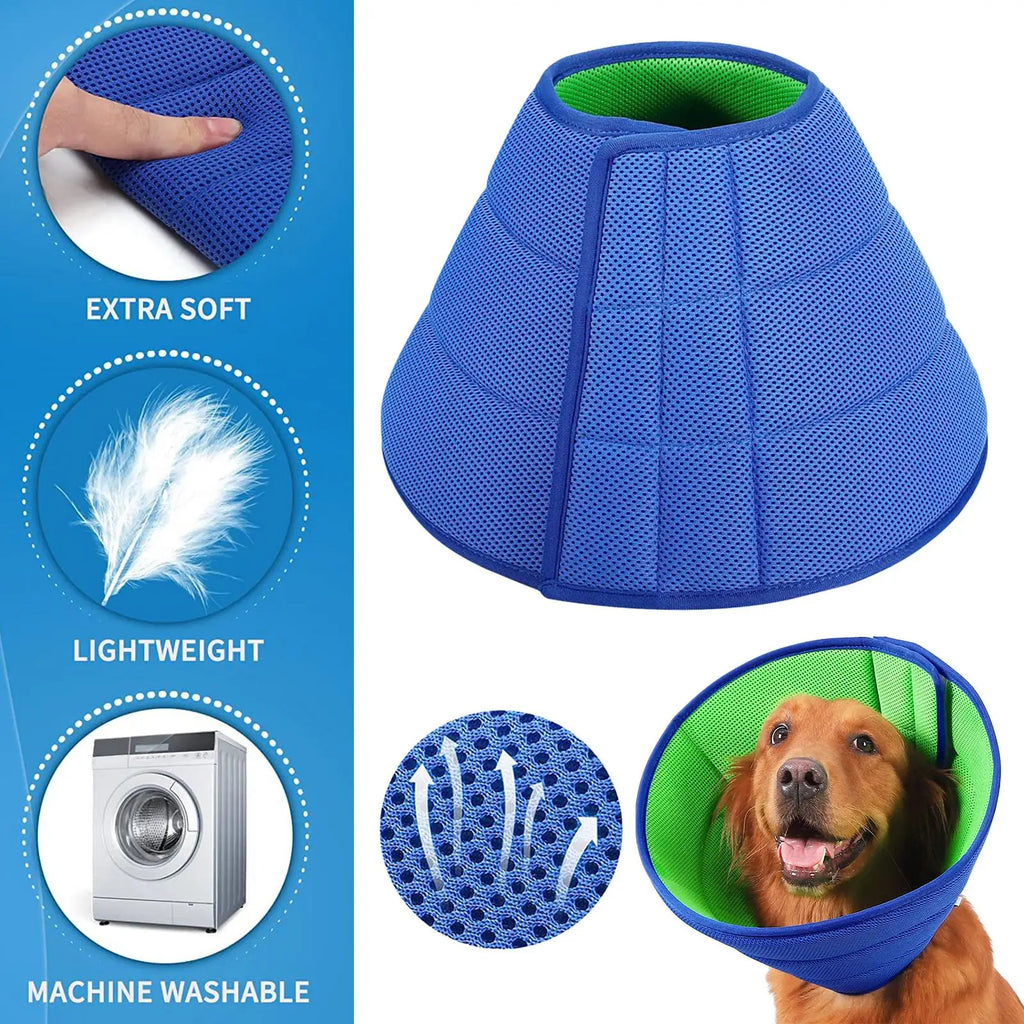 Dog Cone Collar – Soft Breathable Recovery Cone