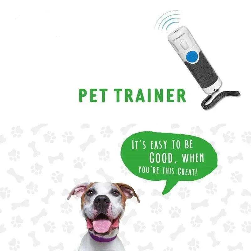 Portable Ultrasonic Dog Trainer with UV Light – Anti Bark Device