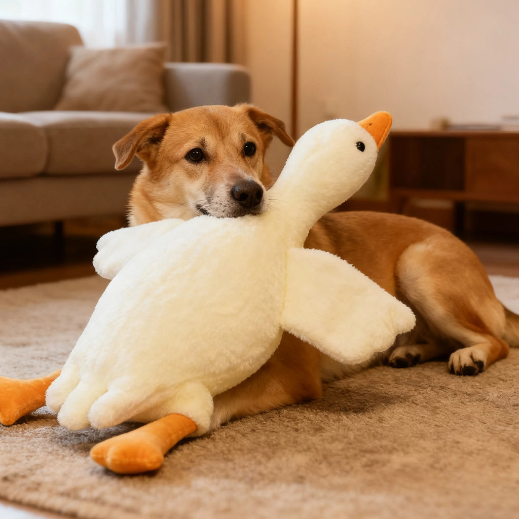 50cm Soft Goose Plush Dog Toy – Calming Anxiety Relief