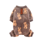 Winter Fleece Dog Pajamas – Cozy Polyester Jumpsuit XS-4XL Blue