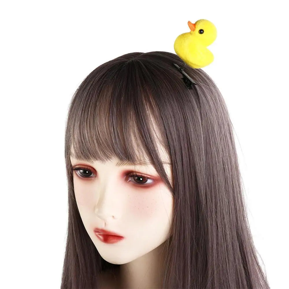 Duck Plush Hair Clip for Kids – 4cm Alloy Barrette Yellow & Red