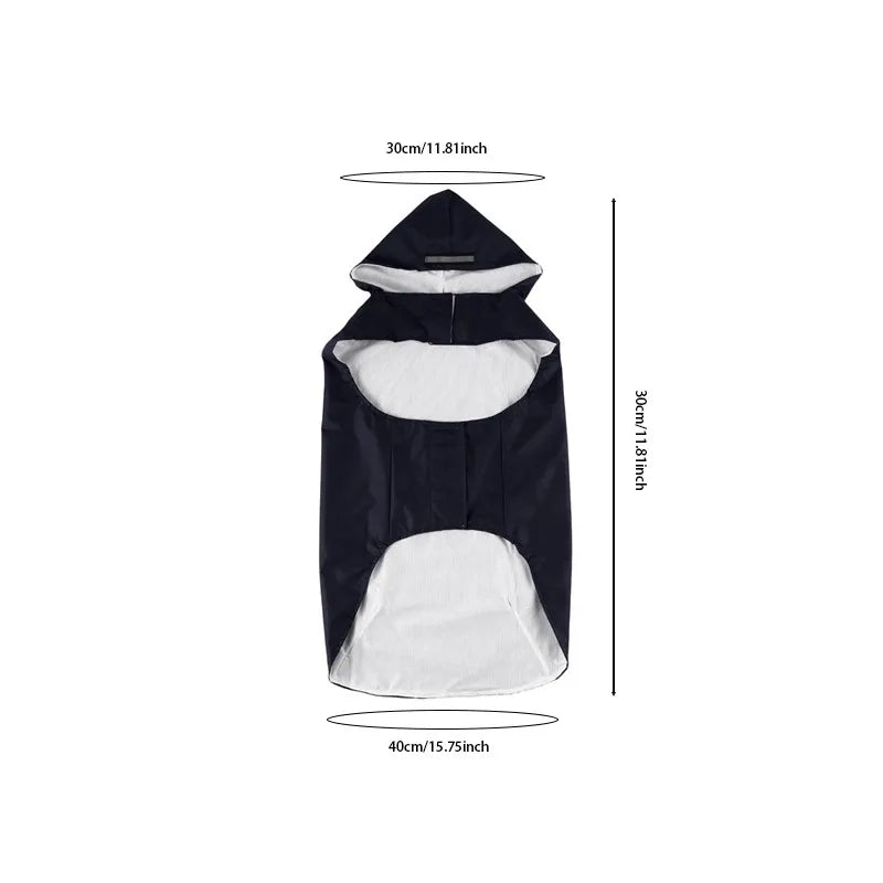 Waterproof Dog Raincoat Hoodie – Reflective Stripe Rain Jacket