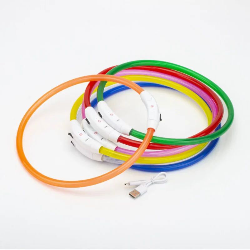 LED Dog Collar USB Rechargeable – 3 Mode Night Safety Light