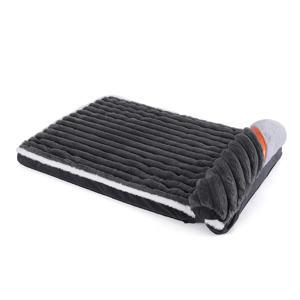 Comfortable Dog Sofa Bed – Winter Warm Elastic Cushion with Pillow for Small & Medium Dogs