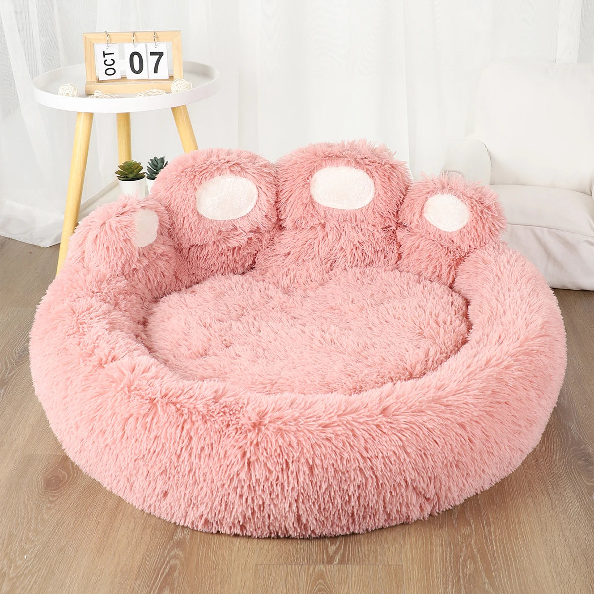 Fluffy Dog Bed – Winter Plush Sofa Basket for Small to Large Dogs, Soft Round Cushion