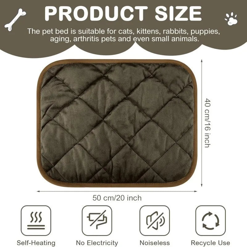 Self-Heating Dog Crate Pad – Extra Warm Thermal Kennel Mat with Anti-Slip Bottom