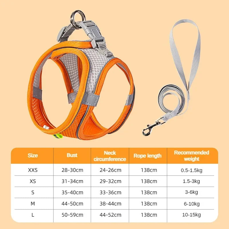Reflective Nylon Dog Harness – Quick Release Small Breed