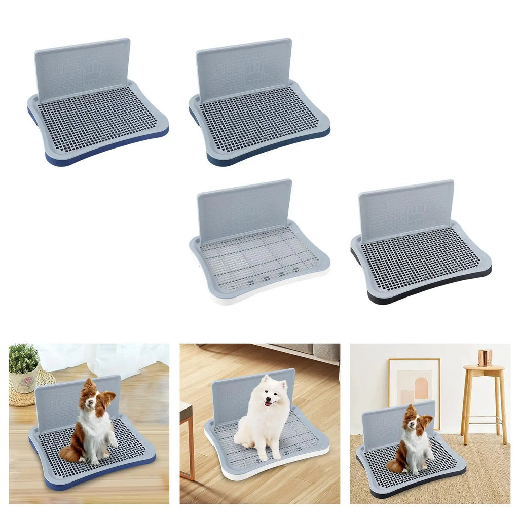 Dog Potty Tray with Wall & Urine Post – Indoor Puppy Training Toilet