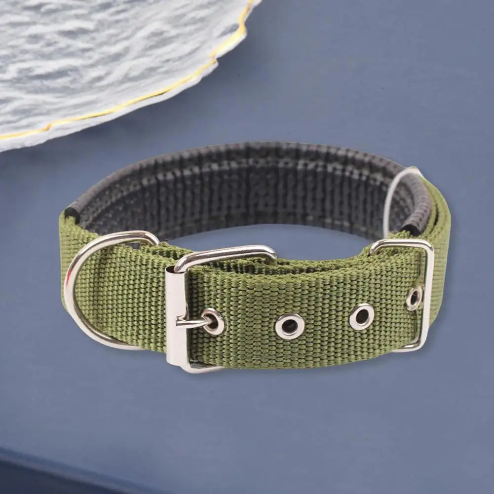 SANWOOD Adjustable Nylon Dog Collar with Traction Ring – Durable Fit All Breeds