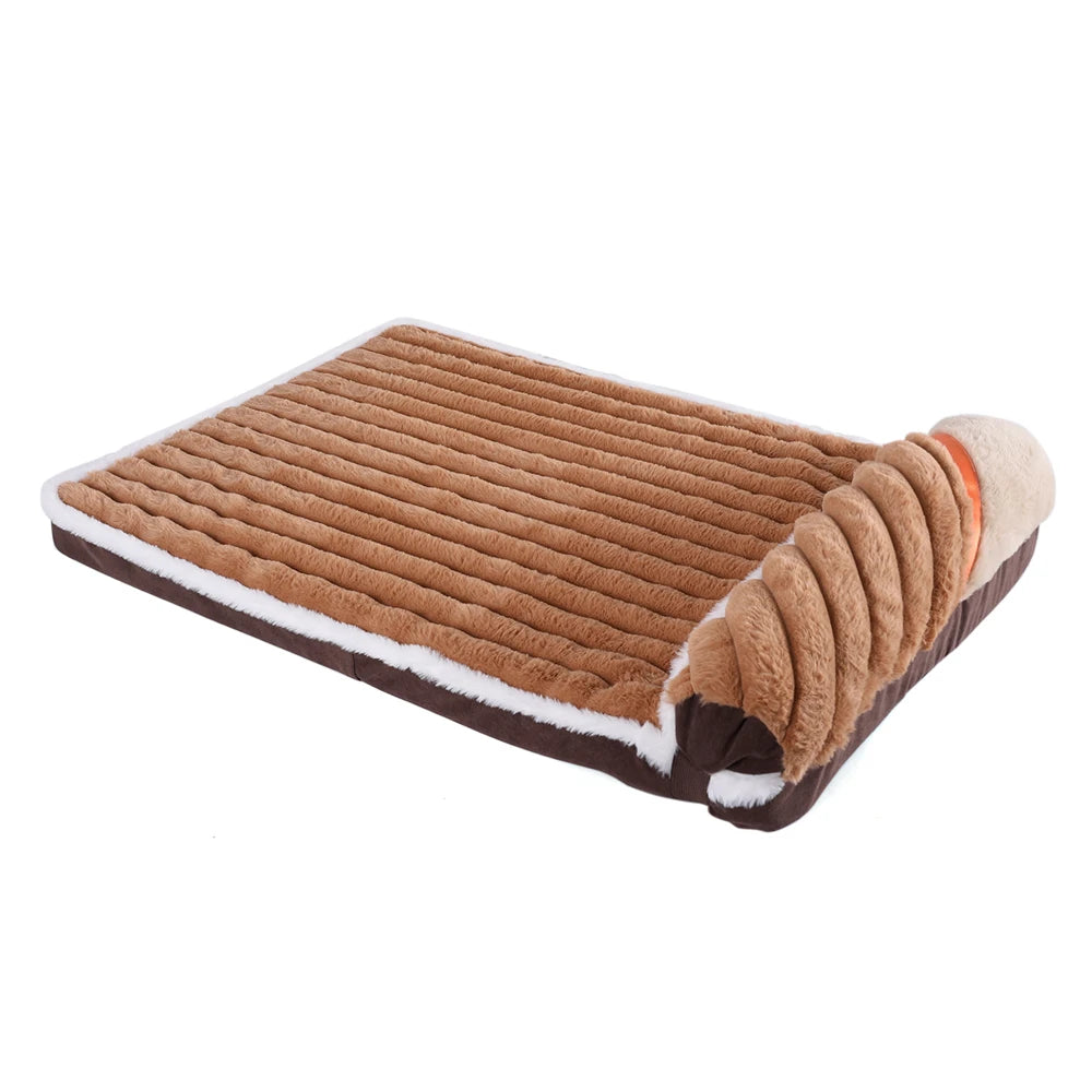 Comfortable Dog Sofa Bed – Winter Warm Elastic Cushion with Pillow for Small & Medium Dogs
