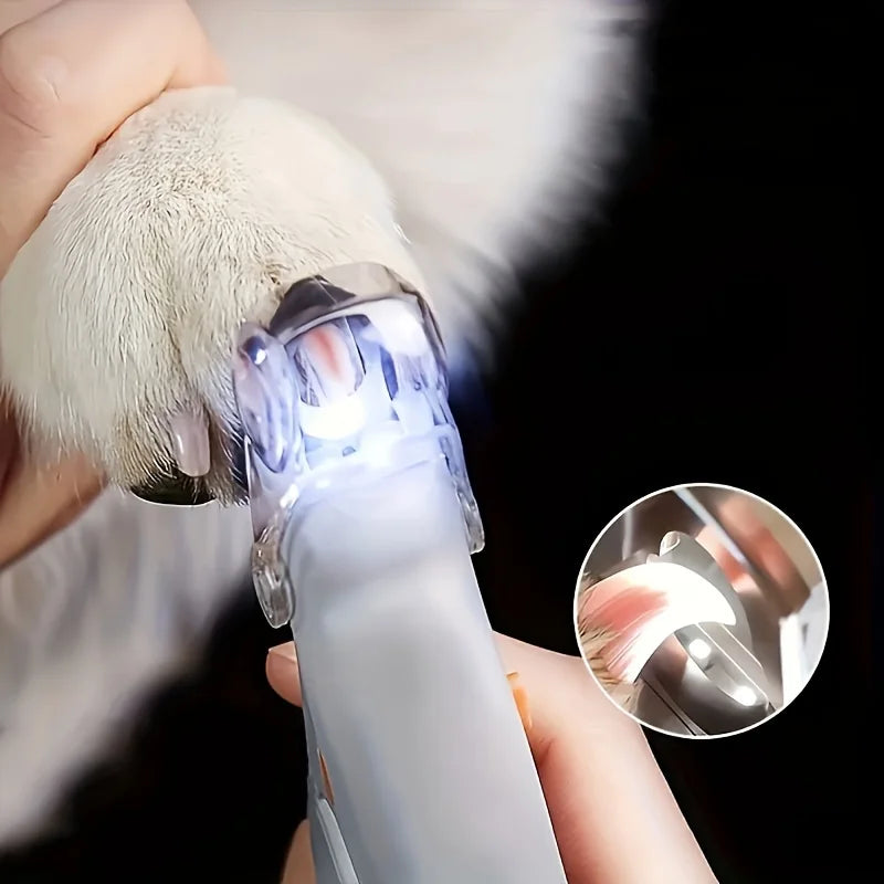 LED Pet Nail Clipper with Safety Light - Stainless Steel Trimmer for Dogs