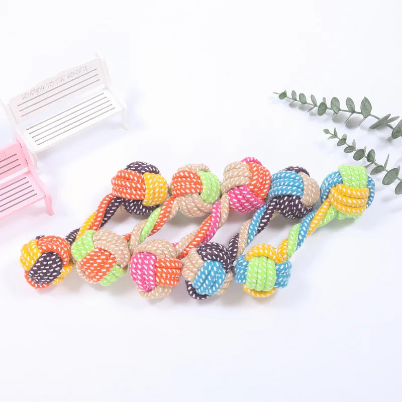 Cotton Rope Ball Toy - Interactive Toothbrush for Dogs of All Sizes