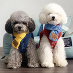 Korean Style Knitted Dog Scarf – Winter Warm Bow, One Size