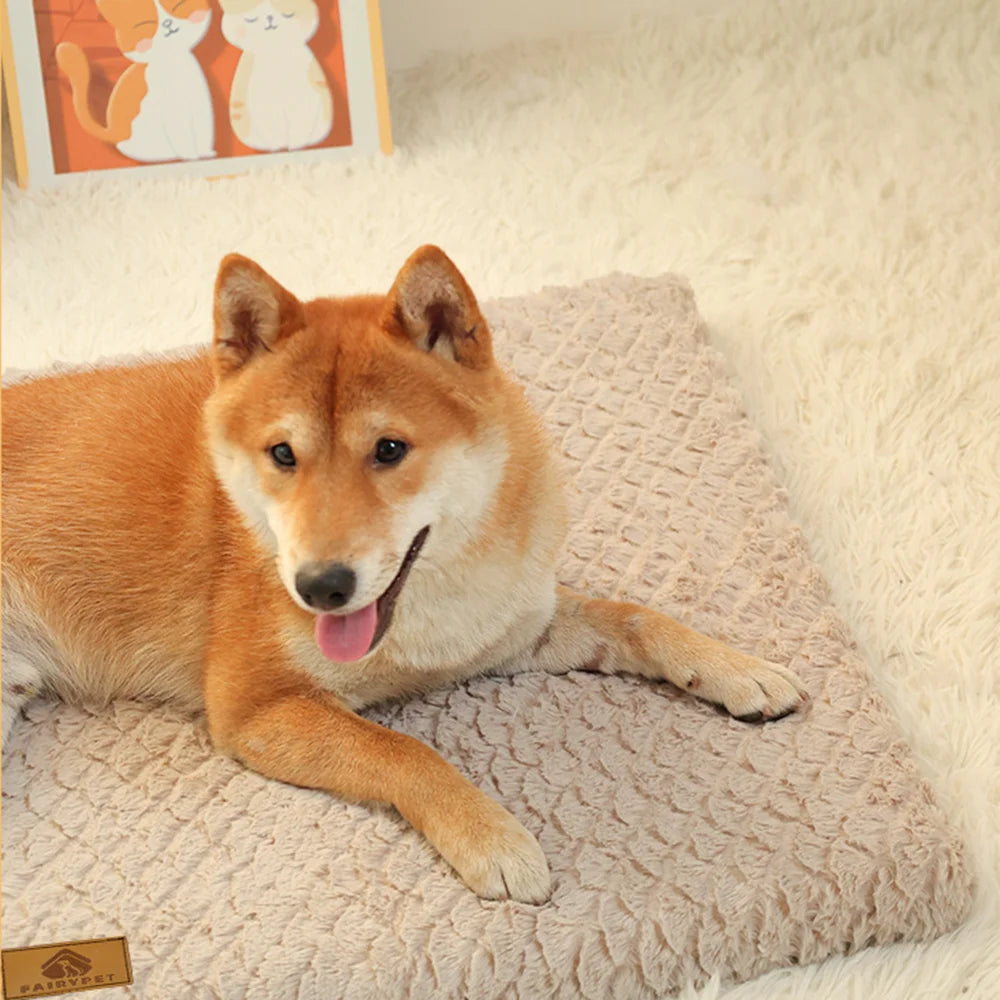 3D Foam Orthopedic Dog Bed – Waterproof Washable Faux Fur Cover
