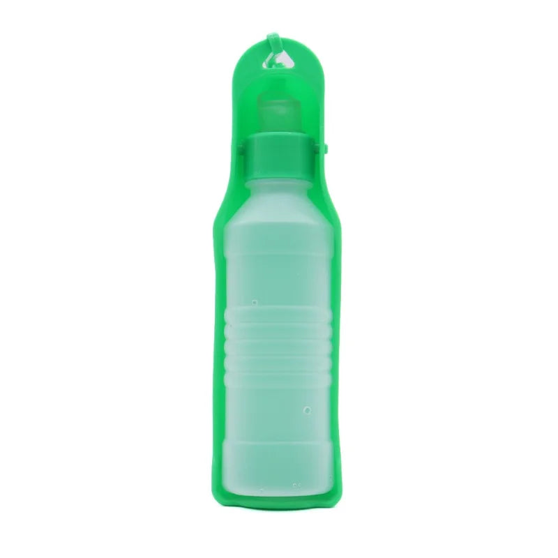 Squeeze-to-Fill Dog Travel Water Bottle – Built-In Drinking Bowl