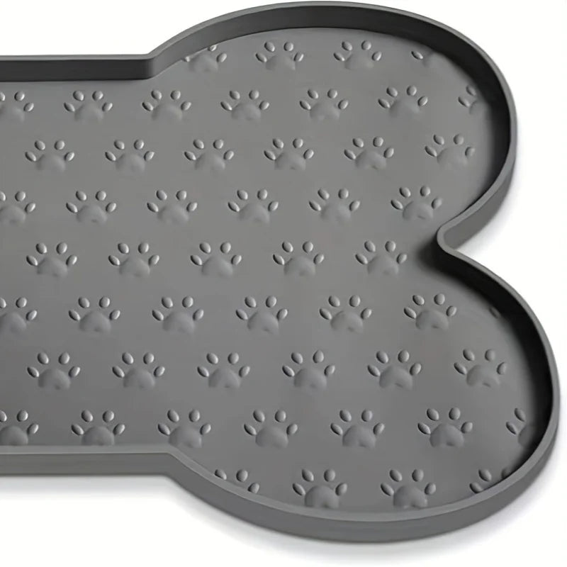 Silicone Dog Feeding Mat – Non-Slip Waterproof Pet Bowl Mat with Raised Edges, Washable