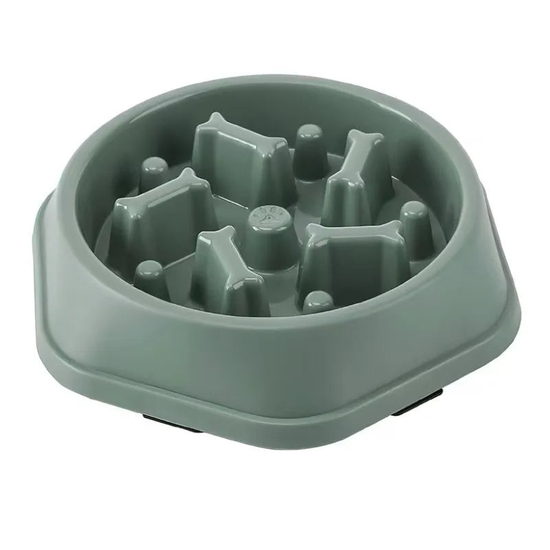 Bone-Pattern Slow Feeder Dog Bowl – Anti-Choke Healthy Eating Dish