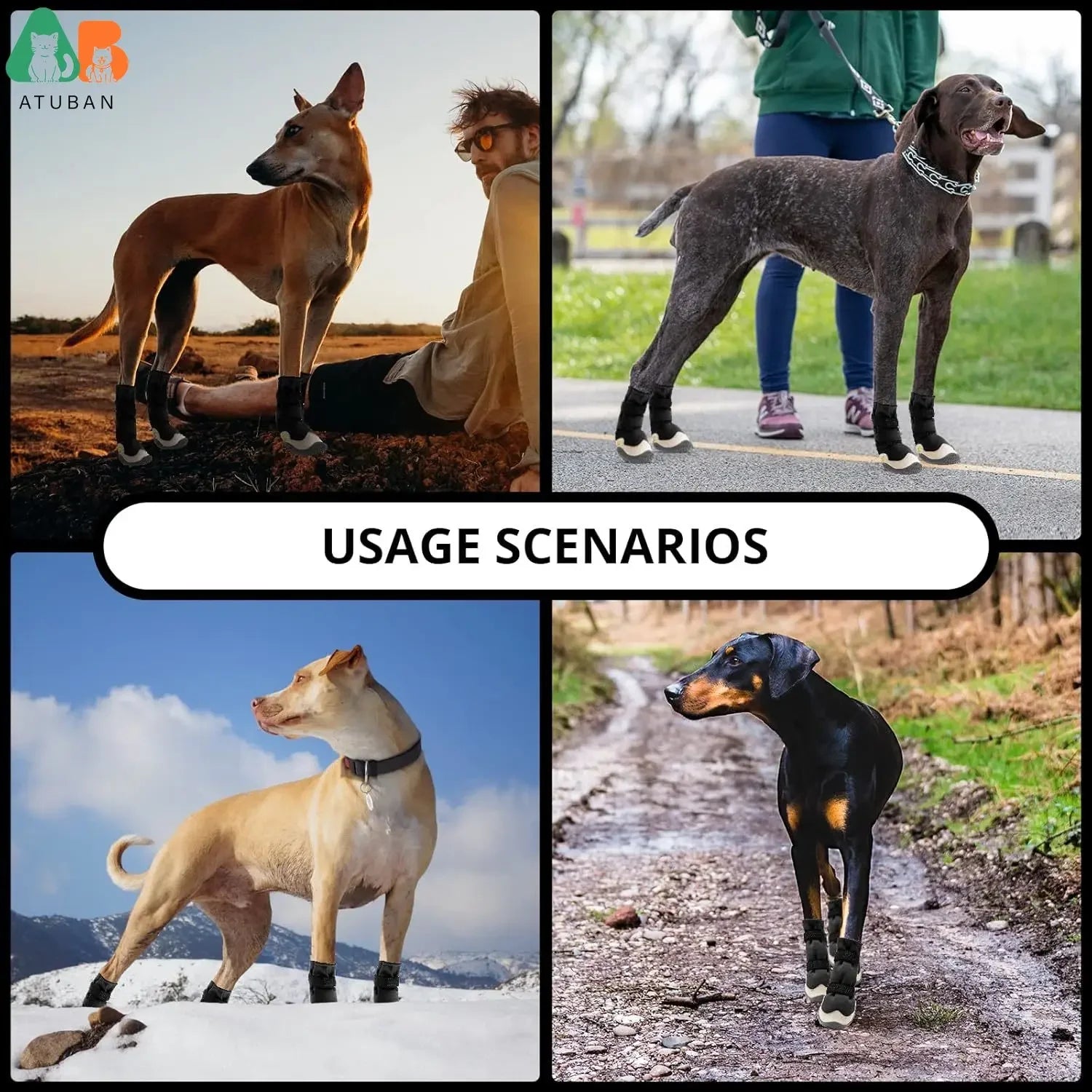 Dog Boots – Anti-Slip Waterproof Shoes