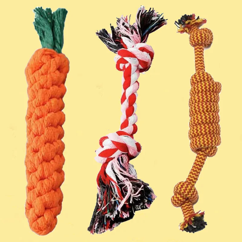 Carrot Cotton Rope Dog Toy – Teething for Small Breeds