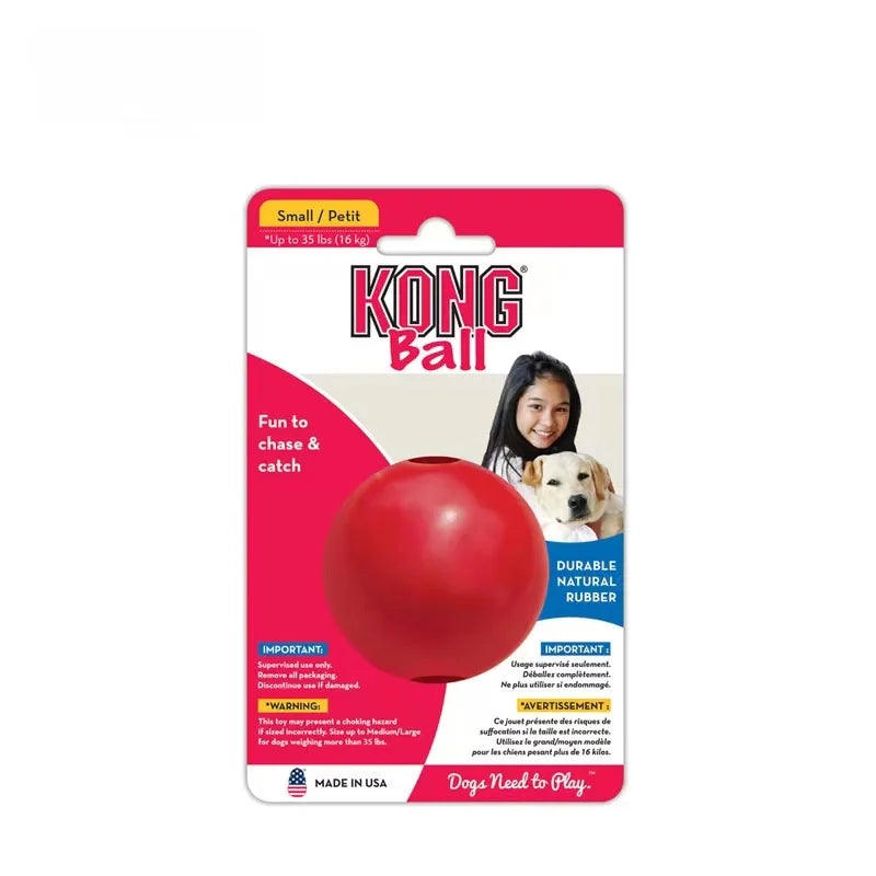 KONG Rubber Chew Ball – Treat Dispensing Dog Toy for Large Dogs