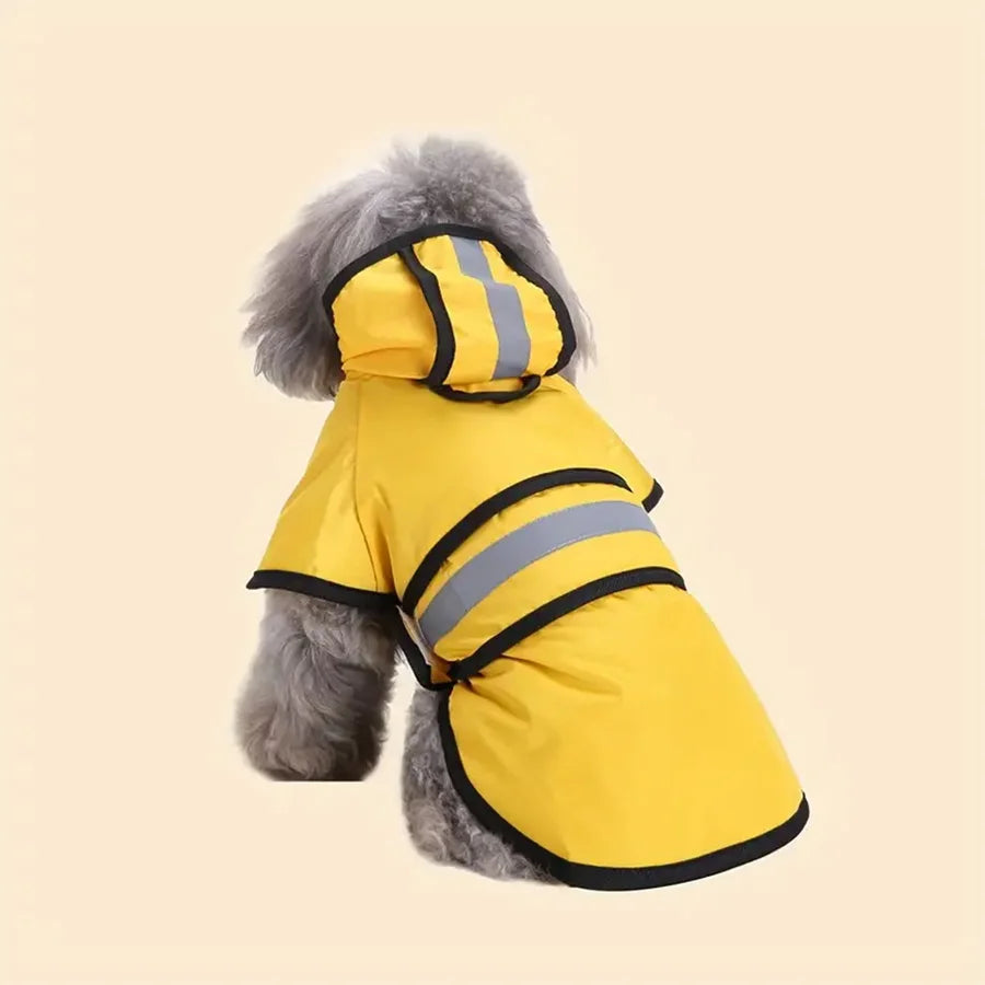 Waterproof Windproof Dog Raincoat – Adjustable Polyester Jacket