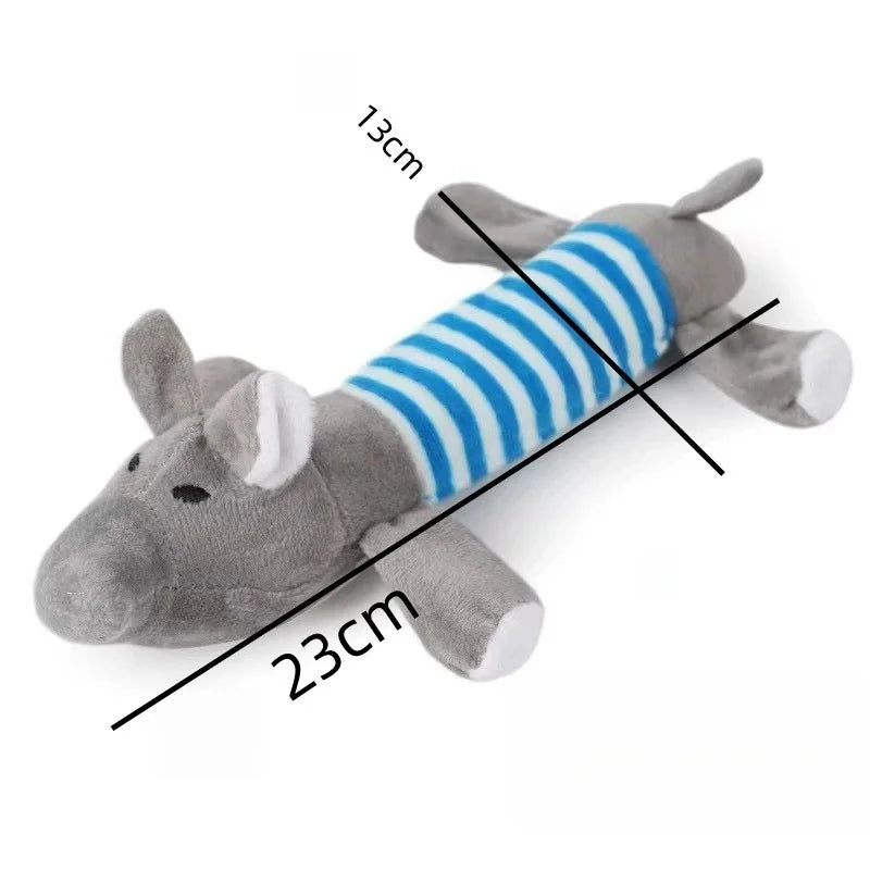 Plush Squeaky Dog Toys for All Sizes — Elephant, Duck & Pig Chew Toys