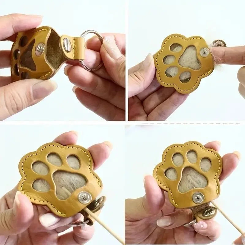 Leather Dog Memorial Keychain – Fur Keepsake Locket Gift