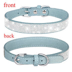 Suede Crystal Dog Collar – Rhinestone Buckle Sparkle