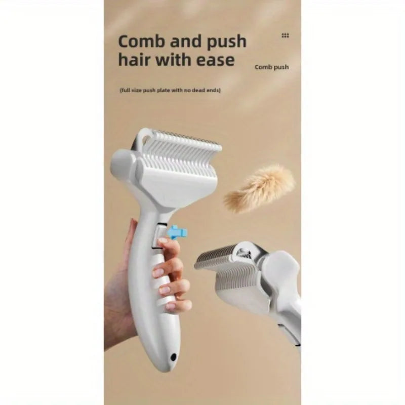 Floating Stainless Steel Dog Brush - Curved Undercoat Grooming Comb