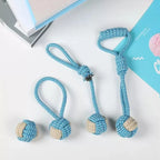 Cotton Rope Ball Toy - Interactive Toothbrush for All Dog Sizes