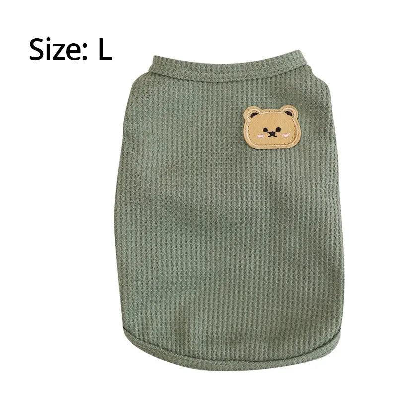 Green Bear Dog Vest – Lightweight Breathable Summer Shirt