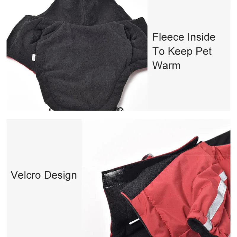 Waterproof Hooded Dog Coat – Reflective Warm Jacket