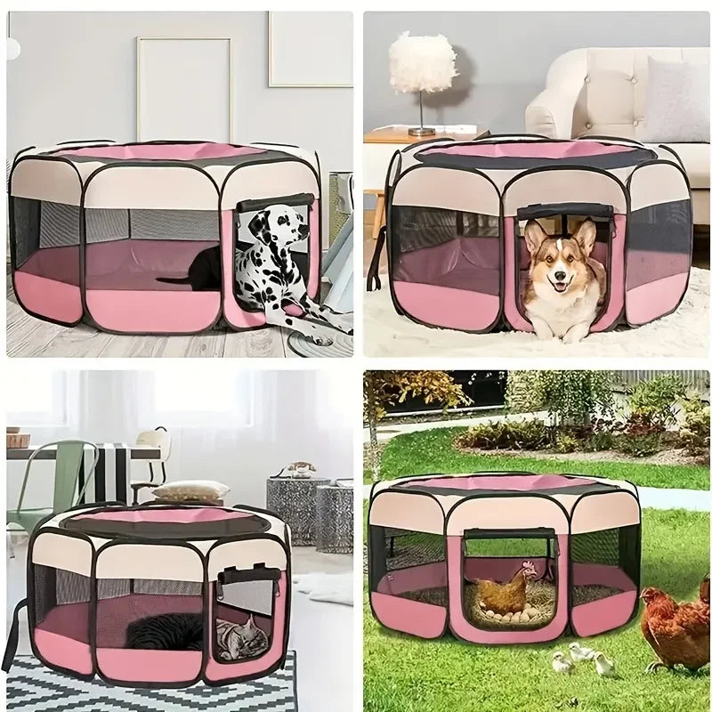 Foldable Dog Playpen – Portable Octagon Pen