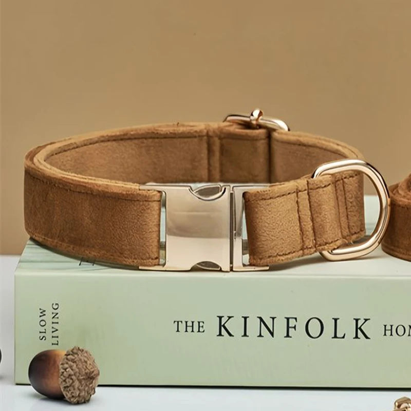Personalized Dog Collar – Velvet Engraved Name Collar