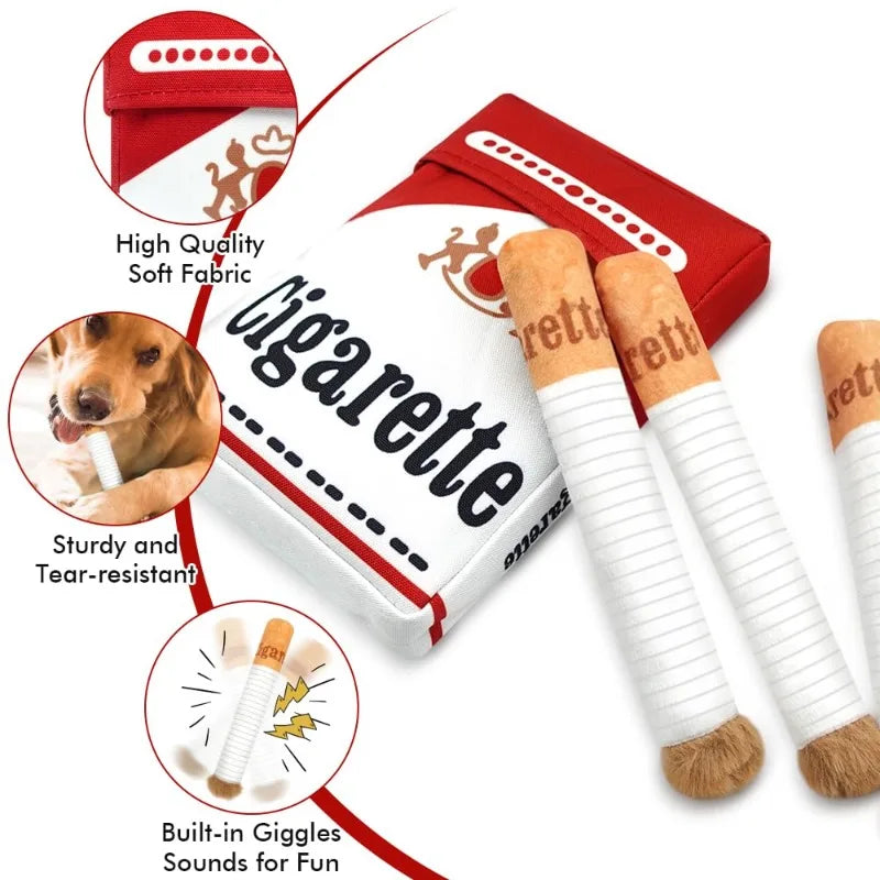 Cigarette Box Plush Dog Toys – 3 Pack for Small & Medium Dogs