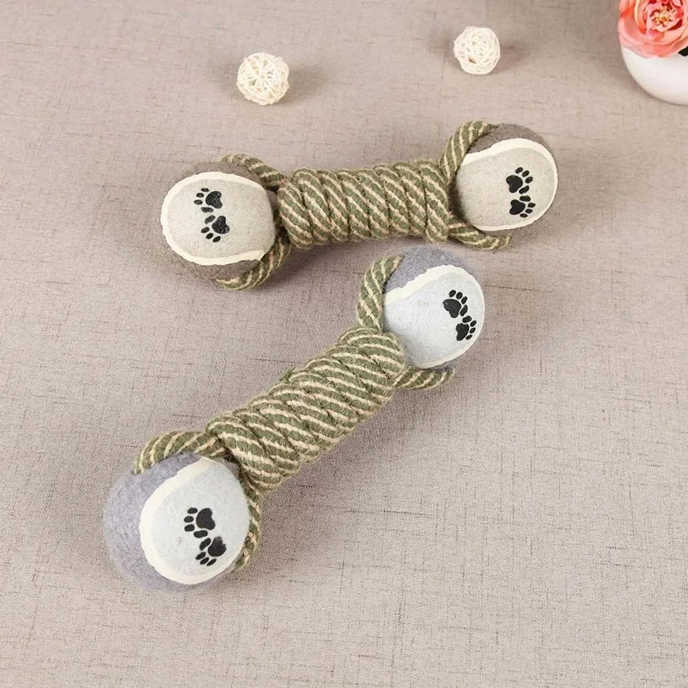 Cotton Rope Tennis Dumbbell Dog Toy