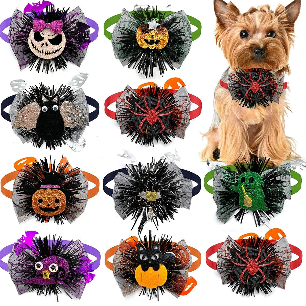 Halloween Dog Bow Ties Bulk Pack – 30 or 50 Pc Small Dog Set