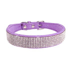 Crystal Rhinestone Dog Collar – Suede with Zinc Buckle