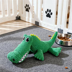 Chew Resistant Plush Dog Toy with Squeaker – Dinosaur or Crocodile