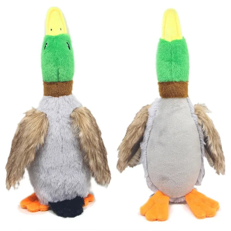 Plush Duck Squeaky Toy with Teeth-Cleaning Rope for Dogs