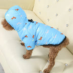 Dog Hooded Down Jacket – Winter Coat with Leash Ring