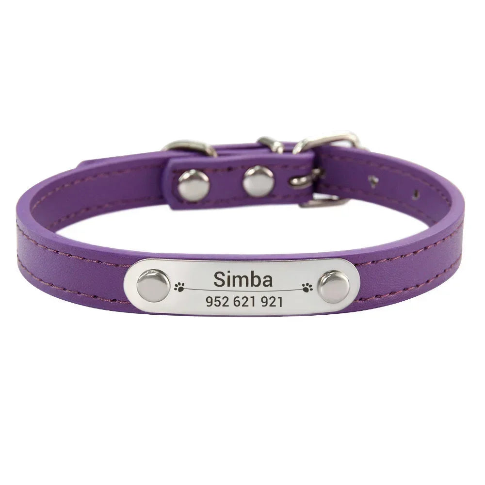 zPetsDatingCN Personalized Dog Collar with Carved Name ID – Pink, All Sizes, Anti-Lost
