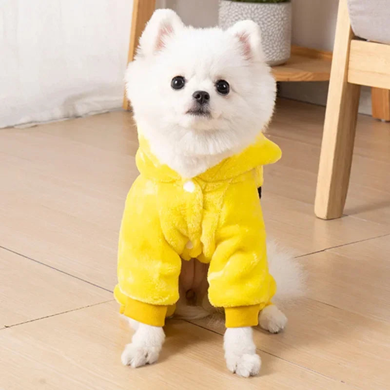 Coral Fleece Dog Coat – Pink Cosplay Winter Jacket for Small Dogs