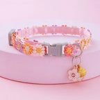 Colorful Lace Flower Dog Collar with Bell – Adjustable 20–30cm