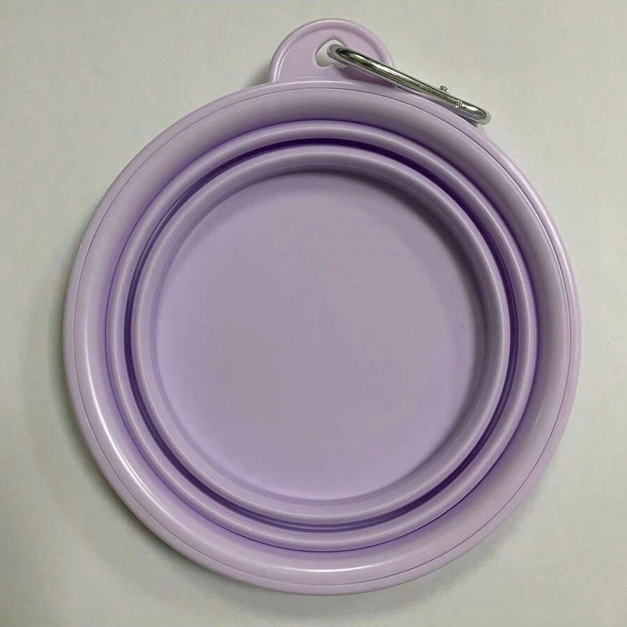 Collapsible Dog Travel Bowl – Portable Silicone Feeder with Carabiner (350ml)