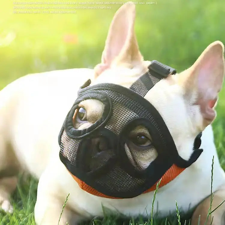 Adjustable Dog Muzzle Nylon – Breathable Anti Bark Bite