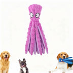 Octopus No Stuffing Dog Toy – Squeaky Crinkle Plush