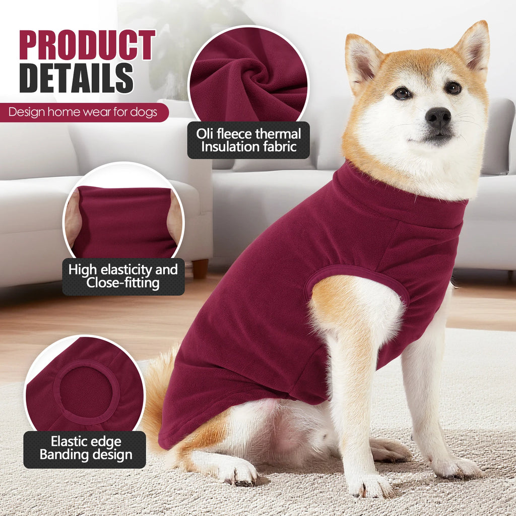Fleece Dog Sweater – Stretchy Lightweight Pullover Coat