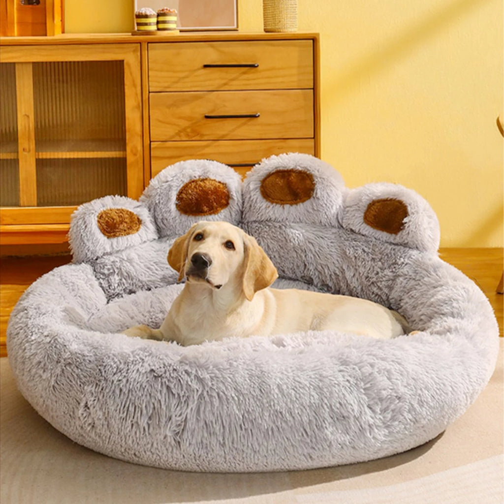 Fluffy Dog Bed – Winter Plush Sofa Basket for Small to Large Dogs, Soft Round Cushion